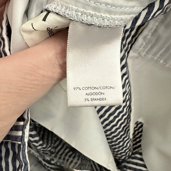 ANN TAYLOR devin fit shorts bermuda walking seersucker striped cotton gray 10 - Picture 6 of 6